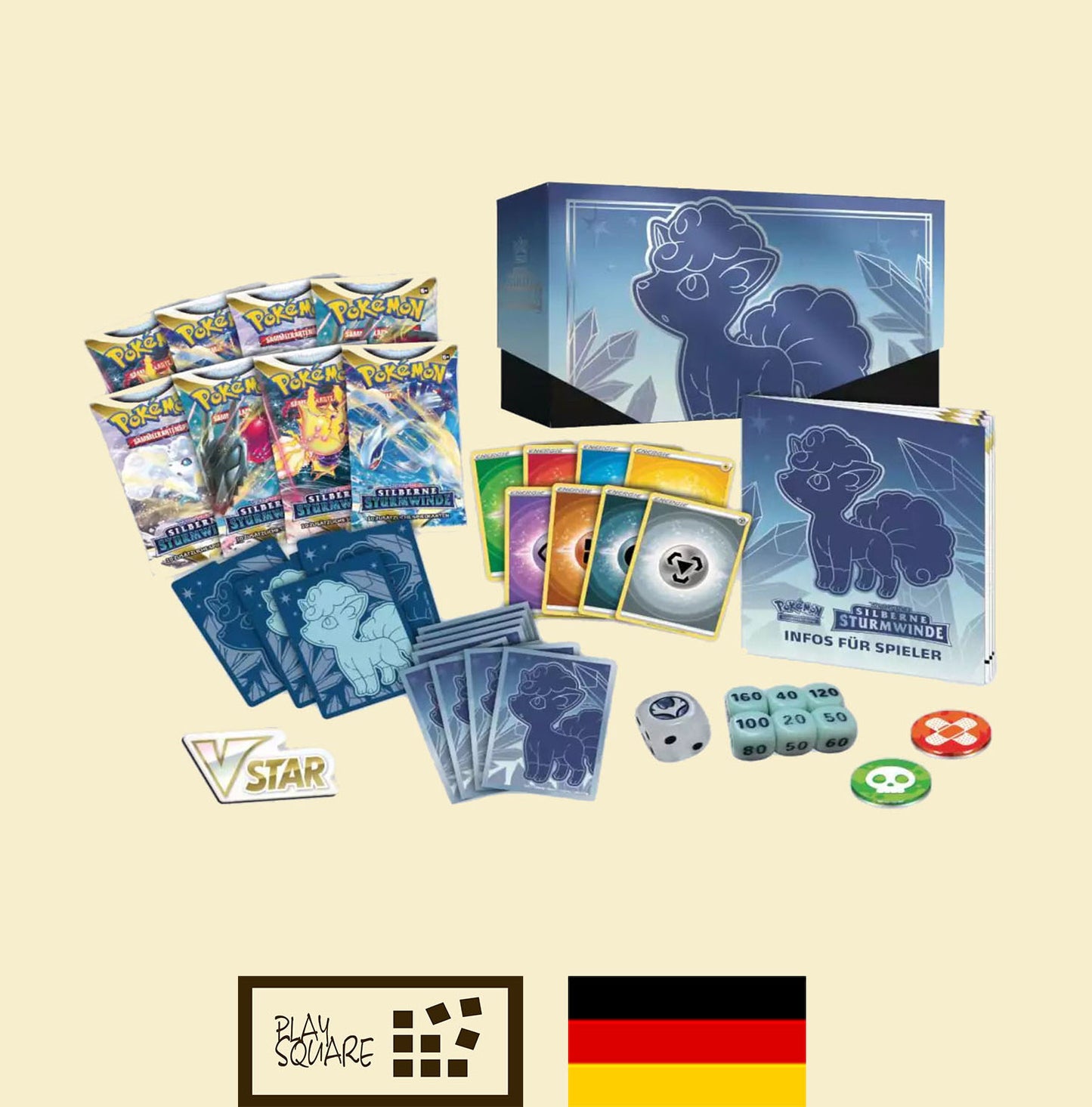 Pokémon TCG - SWSH12 "Schwert & Schild - Silberne Sturmwinde" - Top Trainer Box - DE