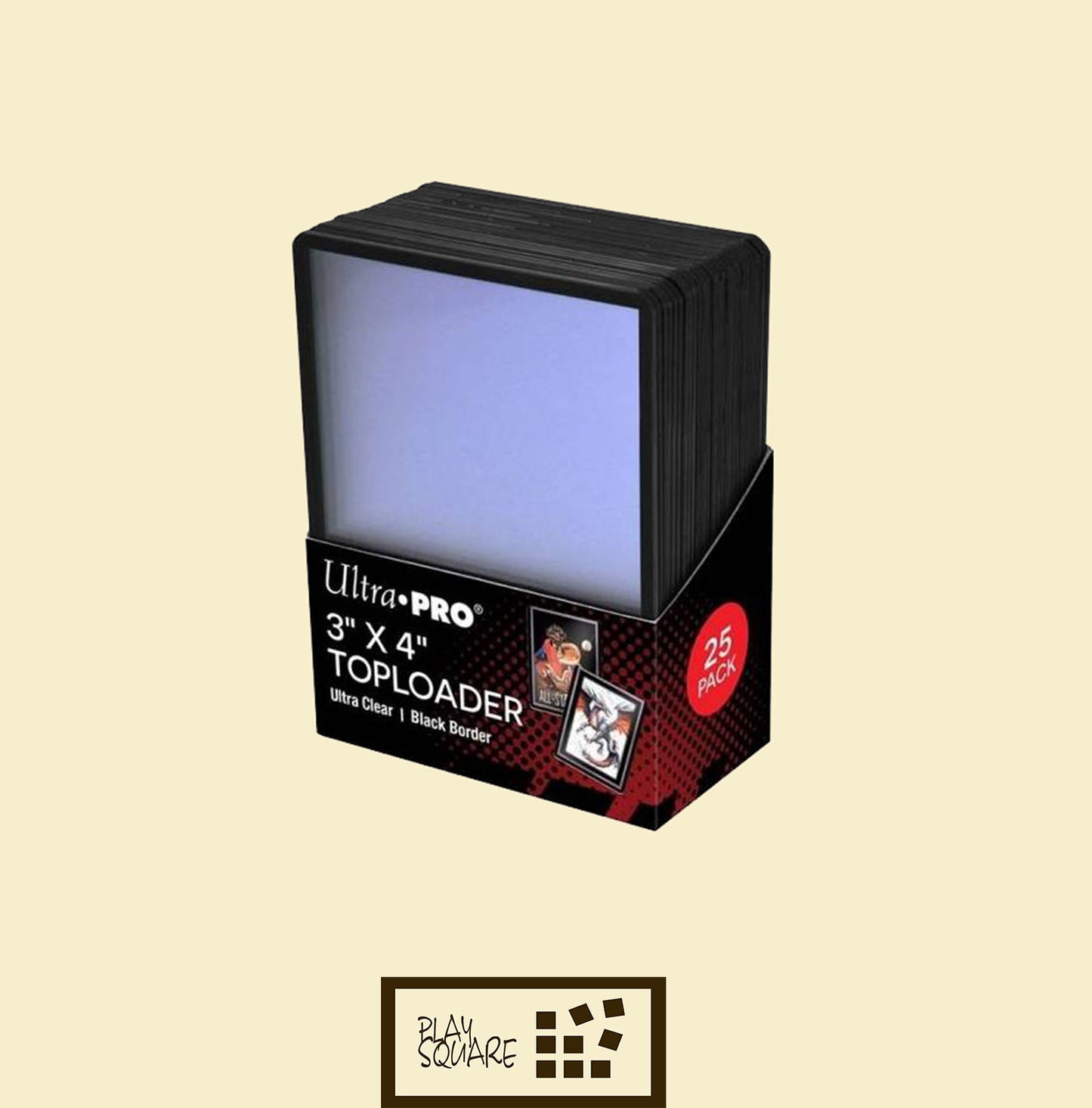Ultra Pro 3" x 4" Regular Toploader (25) Transparent with Colored Border AUSWAHL