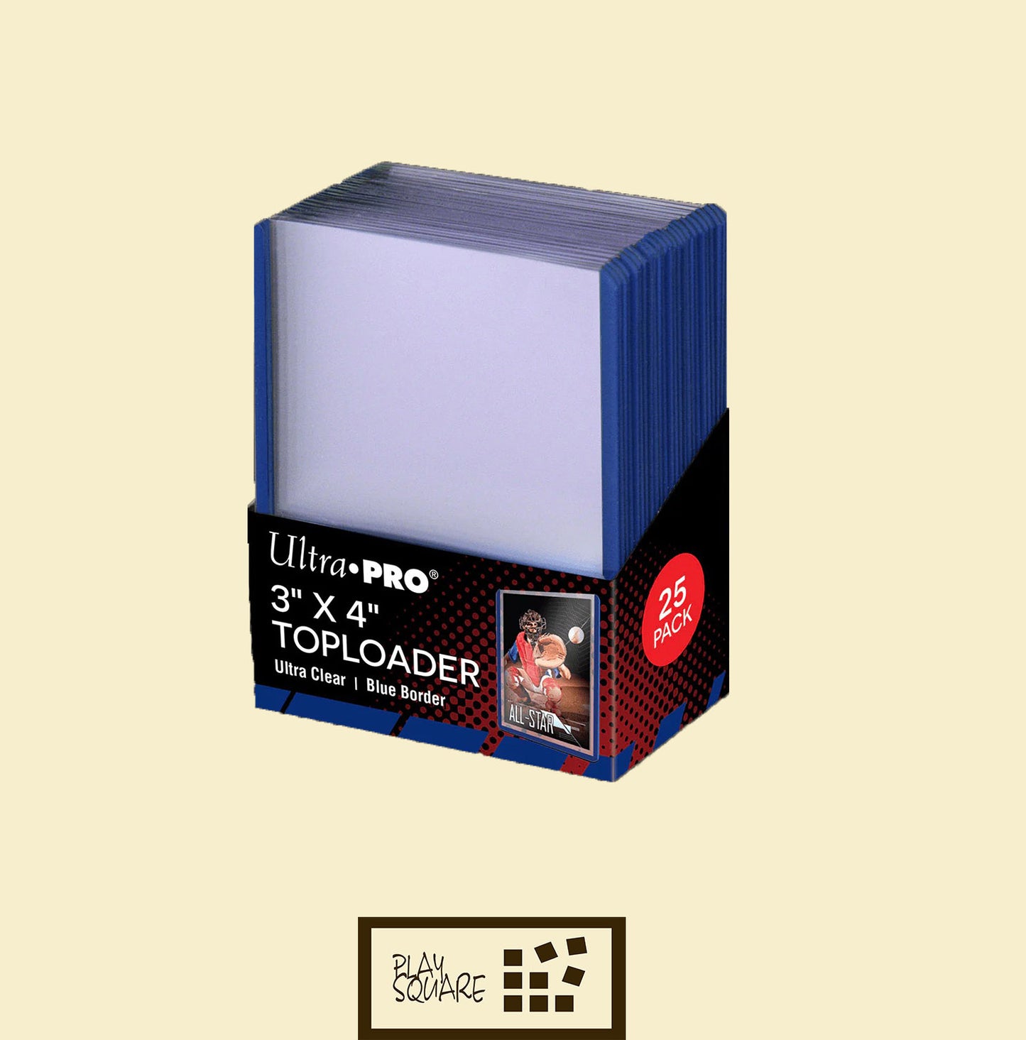 Ultra Pro 3" x 4" Regular Toploader (25) Transparent with Colored Border AUSWAHL