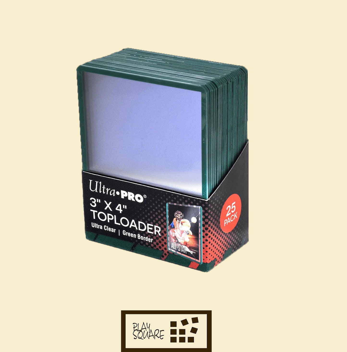 Ultra Pro 3" x 4" Regular Toploader (25) Transparent with Colored Border AUSWAHL