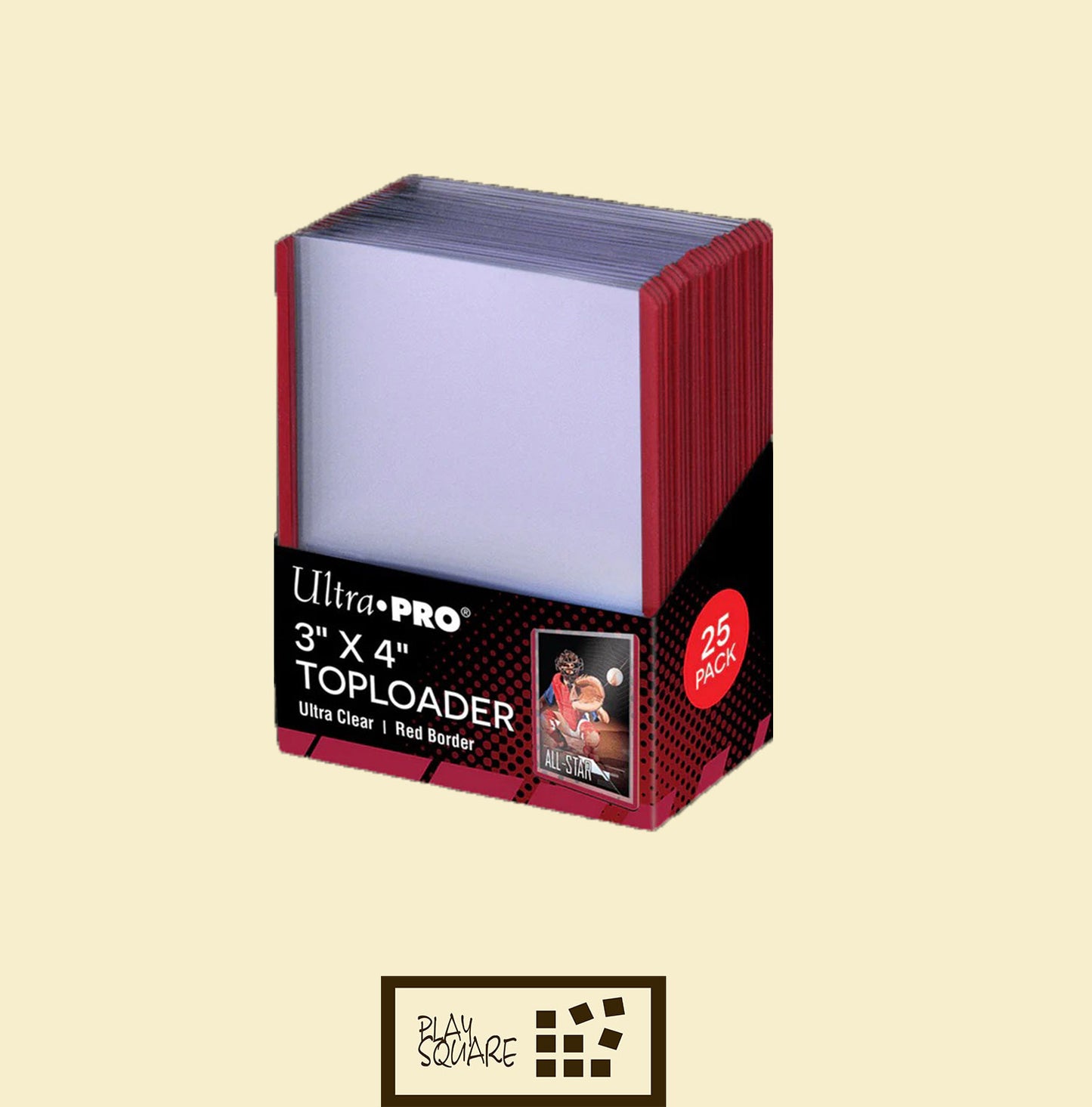 Ultra Pro 3" x 4" Regular Toploader (25) Transparent with Colored Border AUSWAHL