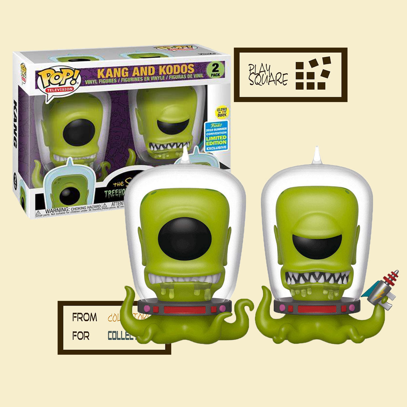 Simpsons - Kang and Kodos 2-Pack - 2019 Summer Convention GITD - Funko Pop! - Vinyl Figur