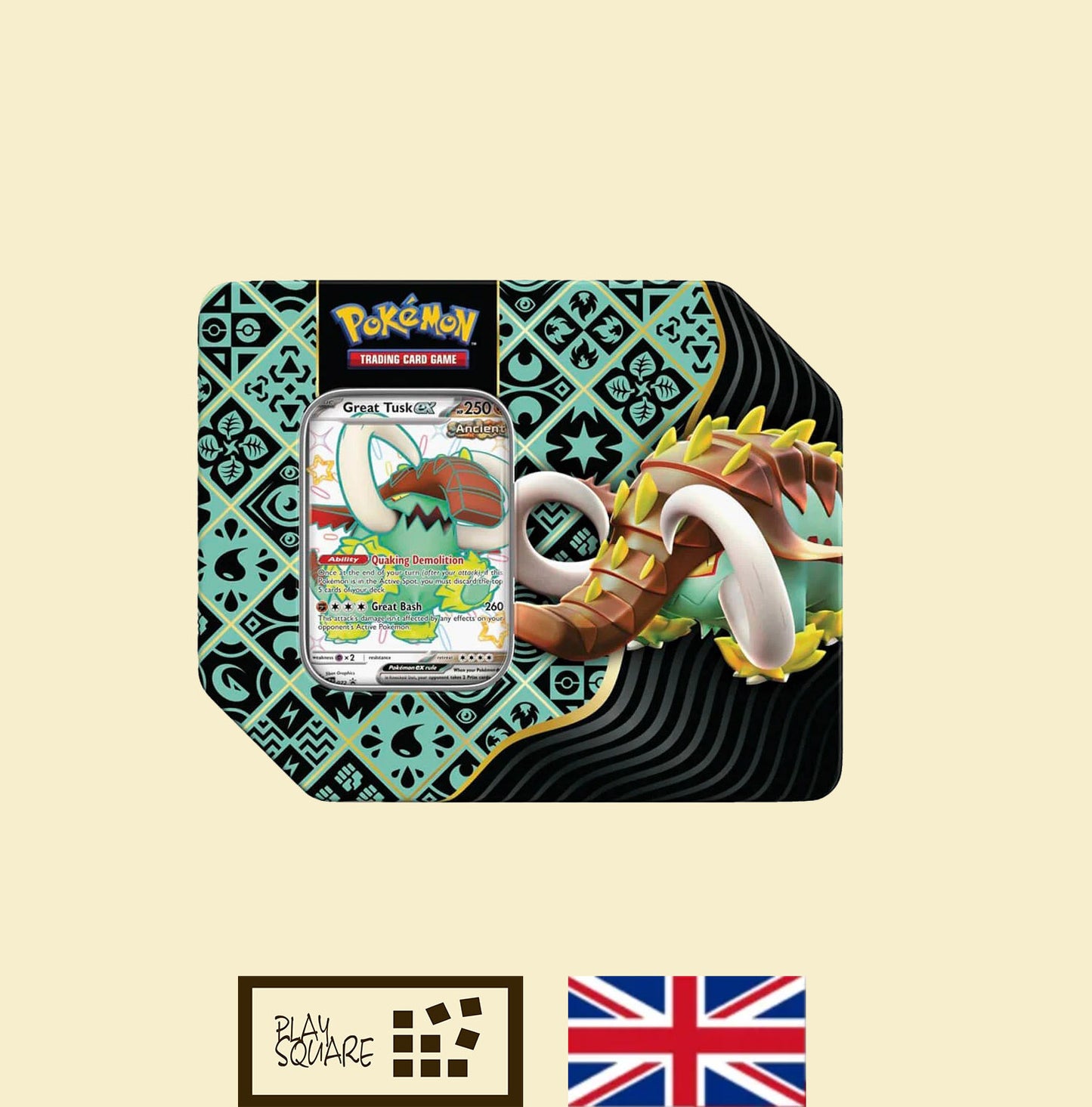Pokémon TCG - SV4.5 Paldean Fates "Great Tusk ex" Tin Box - EN