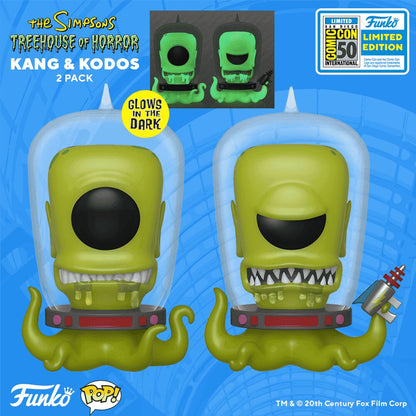 Simpsons - Kang and Kodos 2-Pack - 2019 Summer Convention GITD - Funko Pop! - Vinyl Figur