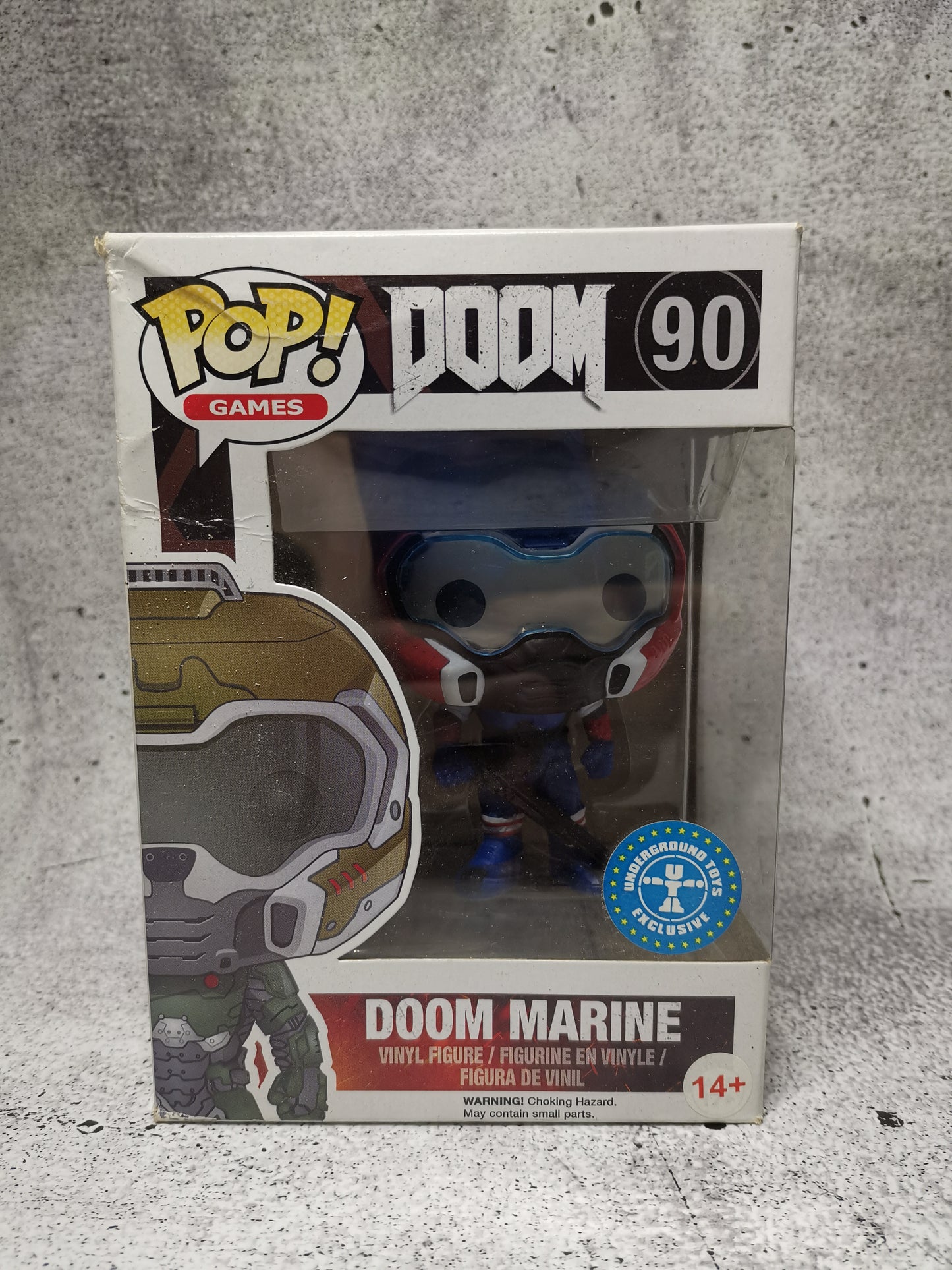 Doom - Space Marine 90 (American) (Blue) - Underground Toys Exclusive [Box damaged] - Funko Pop! - Vinyl Figur