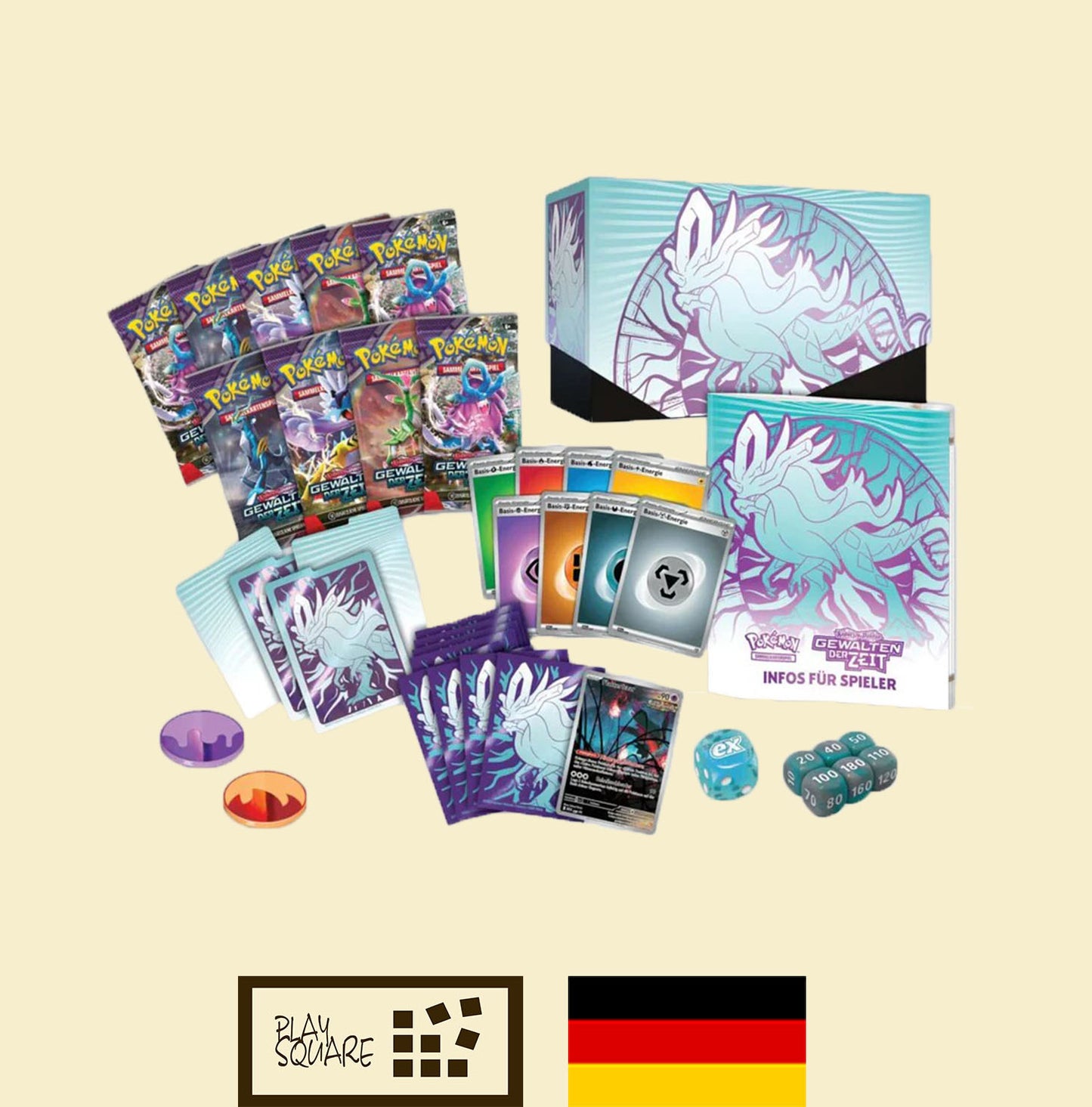 Pokémon TCG - KP5.0 "Karmesin & Purpur -  Gewalten der Zeit (Windwoge)" - Top Trainer Box - DE