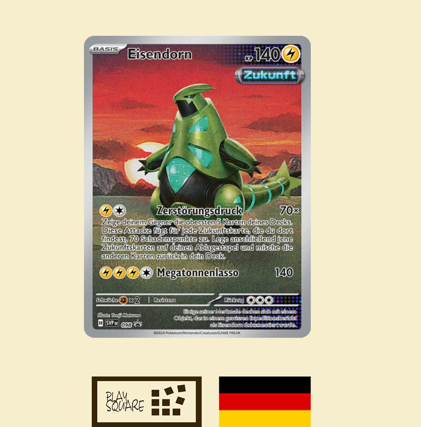 Pokémon TCG - KP5.0 "Karmesin & Purpur -  Gewalten der Zeit (Eisenblatt)" - Top Trainer Box - DE
