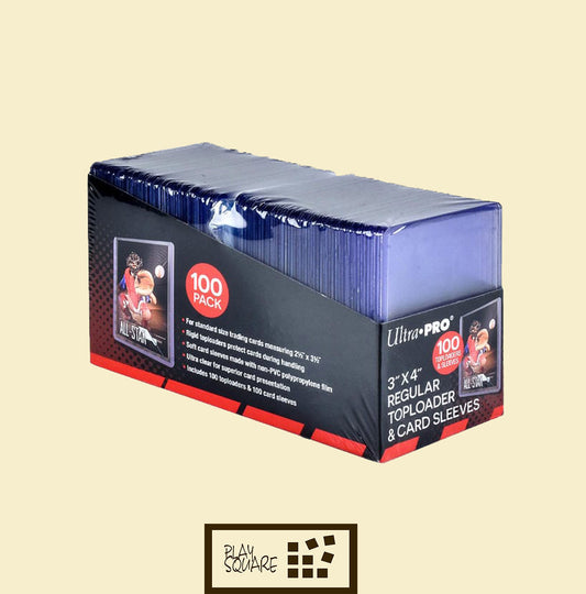 Ultra Pro 3" x 4" Regular Toploader (100) & 100 Card Sleeves - Transparent