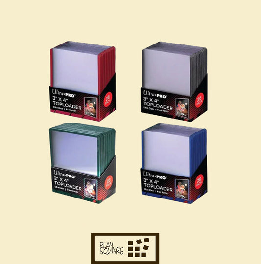Ultra Pro 3" x 4" Regular Toploader (25) Transparent with Colored Border AUSWAHL