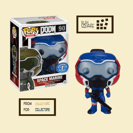 Doom - Space Marine 90 (American) (Blue) - Underground Toys Exclusive [Box damaged] - Funko Pop! - Vinyl Figur