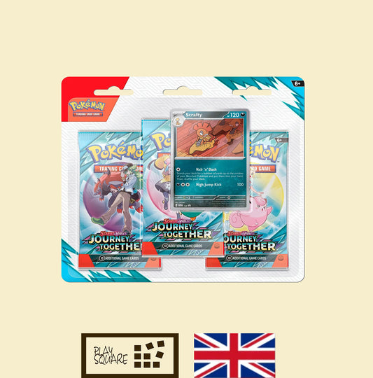Pokémon TCG - SV09 "Scarlet & Violet - Journey Together" - 3-Pack Blister "Scrafty" - EN