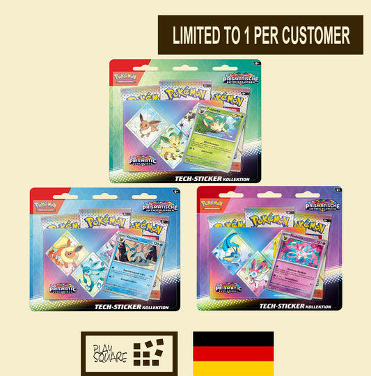 Pokémon TCG - KP8.5 "Karmesin & Purpur Prismatische Entwicklungen" - Tech-Sticker-Kollektion - AUSWAHL - DE