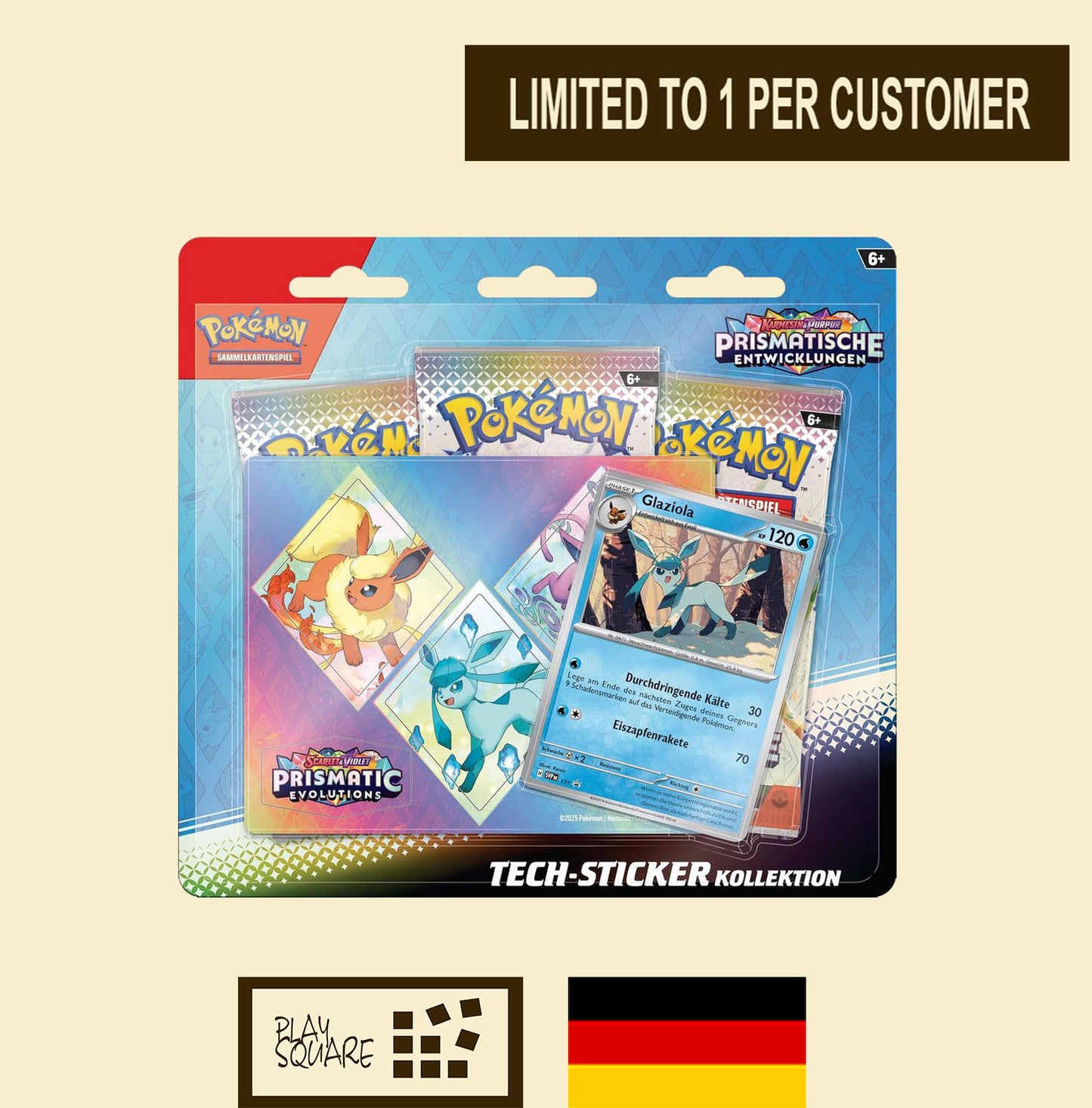 Pokémon TCG - KP8.5 "Karmesin & Purpur Prismatische Entwicklungen" - Tech-Sticker-Kollektion - AUSWAHL - DE