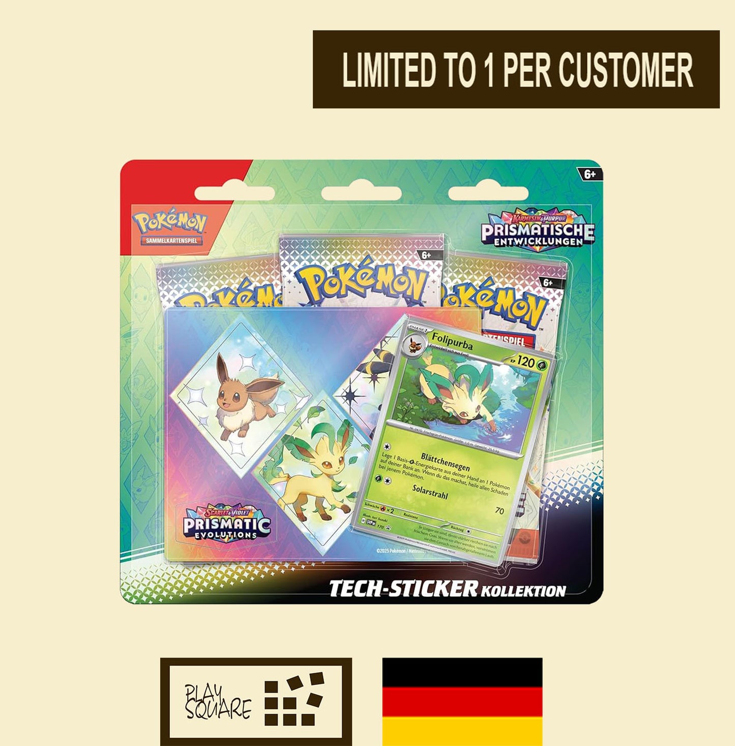 Pokémon TCG - KP8.5 "Karmesin & Purpur Prismatische Entwicklungen" - Tech-Sticker-Kollektion - AUSWAHL - DE