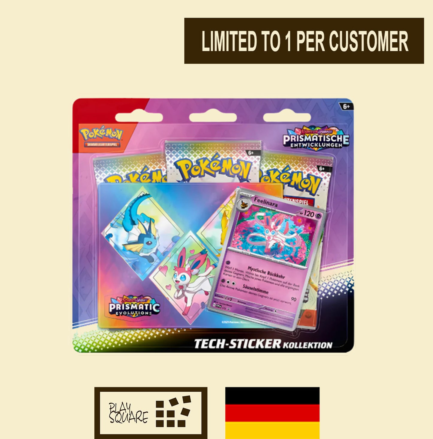 Pokémon TCG - KP8.5 "Karmesin & Purpur Prismatische Entwicklungen" - Tech-Sticker-Kollektion - AUSWAHL - DE